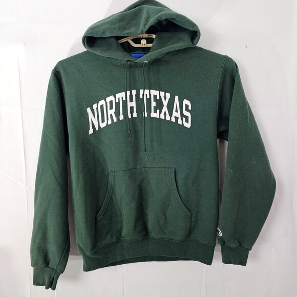 University North Texas UNT Champion Hoodie Sweatshirt Adult Small Green Pullover - Picture 1 of 15